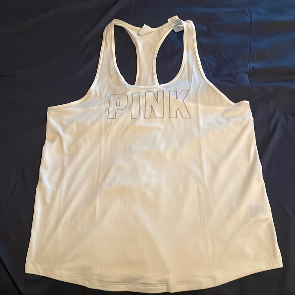 VS pink white tank top